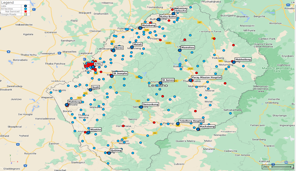 Collection points and testing locations