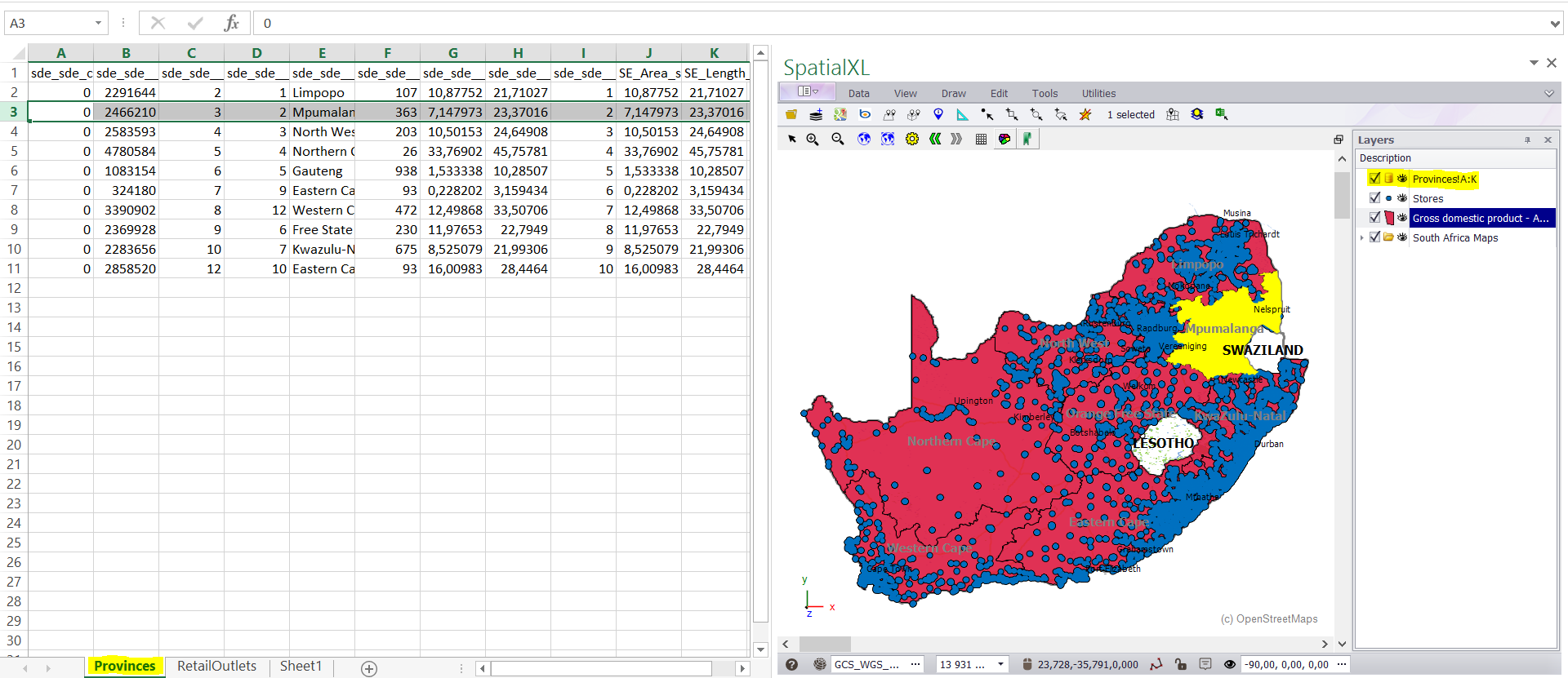 Linking shapefile to worksheet -1