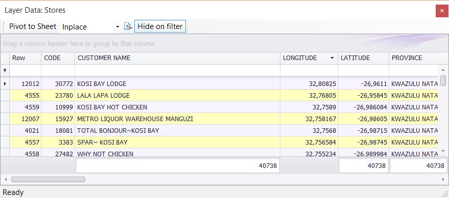 Opening data grid - 1